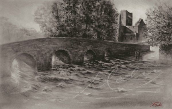 Charcoal Drawing Boyle Abbey Co. Roscommon